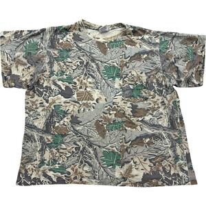 Vintage Woolrich Camo Shirt Men's 2XL Short Sleeve Advantage Rugged Made In USA